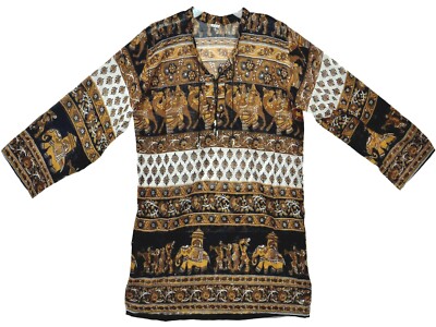 Indian Ethnic Cotton Top Tunic Blouse Hippie Gypsy Dress Blusa Retro Boho Sleeve