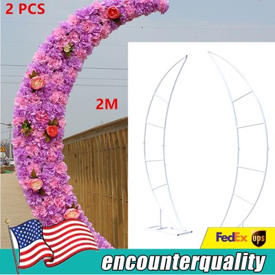 2pcs Crescent Moon Arch Wedding Party Frame Party Framework Stand Floral Rack