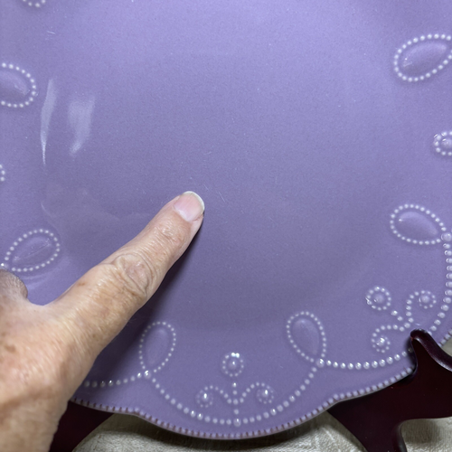 Lenox Französisch Perle Mittagessen Salatteller 8,75" Lavendel Violett Neu ohne Etikett 2er Set - Bild 5 von 6