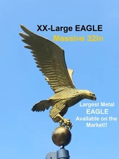 Flagpole Eagle Topper Decorative Gold Finial Globe Outdoor XX-Large 32 inch