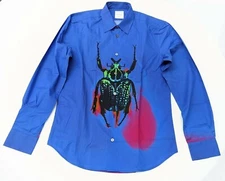 Paul Smith Shirt -BNWT Men's Mainline Royal Blue 'Photographic Beetle' RRP
