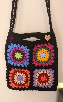 Oma Tasche, Häkeln, Wolle, eckig, Umhängetasche, klein, Fliesen