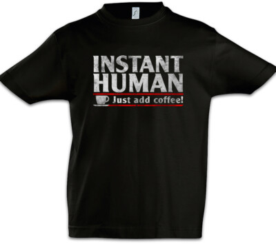 Instant Human Jungen T-Shirt Koffein Fun Nerd Wissenschaftler Ingenieur Kaffee