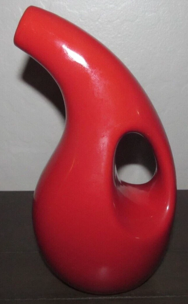 Rachael Ray EVOO H016 RED Olive Oil Bottle Dispenser NO Spout MID CENTURY VASE