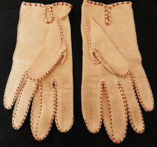  VINTAGE 1950s GLOVES Womens/Girls Size 6 Unlined Brown/Tan Great For Costumes