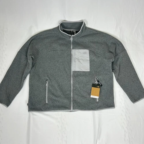 NWT Men's North Face Medium 4X Grey Heather Big Front Range Fleece Jacket F36
