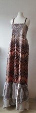 XL, 16, brown Pattern Cami Strap Maxi Dress