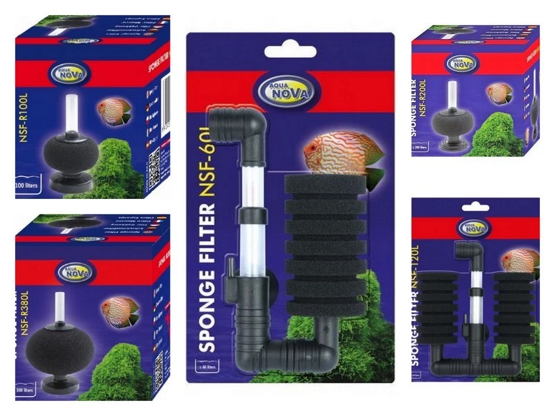 Aqua Nova Aquarium Schwammfilter Luftheber Innenfilter Biofilter Garnelen