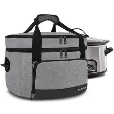 2 Layer Slow Cooker Carrier, Compatible with 6, 7, 8 Quart Crock-Pot, Insulated