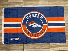 NFL DENVER BRONCOS Official Flag Banner 3' X 5' Indoor/Outdoor Brass Grommets