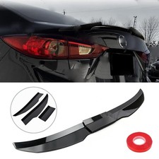 Glossy Black Rear Trunk Spoiler Tail Wing Adjustable For 2014-2018 Mazda 3 Sedan