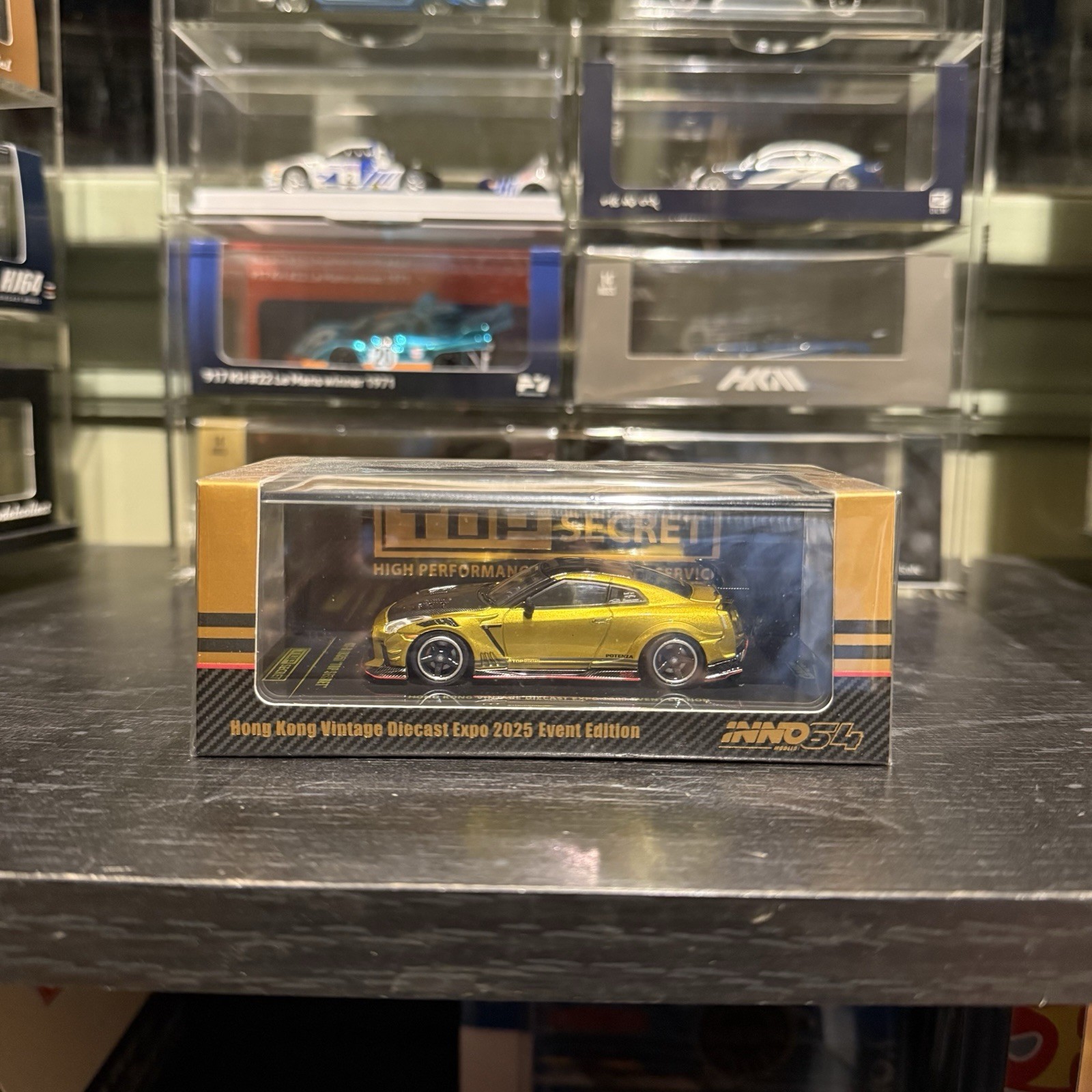 Inno64 Nissan Skyline GT-R R35 Top Secret Black Carbon Hong Kong VDE 2025 Event