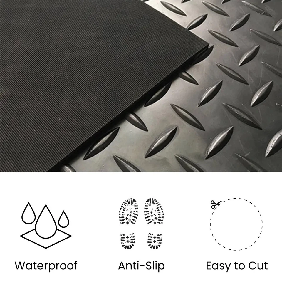 Heavy Duty Rubber Matting Garage Flooring Non Slip Work Gym Shed Van Floor - Image 2 of 4
