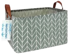 Rectangular Storage Bin Collapse Canvas Fabric Cartoon Storage Basket with Ha...
