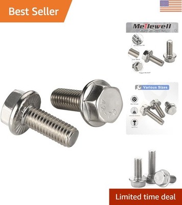 1/4-20 x 5/8'' Flanged Hex Head Bolts Flange Hexagon Screws, Stainless Steel A...