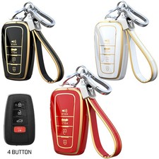4 Button Car Smart Key Case Cover Tpu For Toyota Camry Rav4 C-hr Prius Corolla 4 Button Car Smart Key Case Cover Tpu For Toyota Camry Rav4 C-hr Prius Corolla