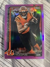 2025 Topps Chrome Football Tee Higgins Pink Parallel /250 Cincinnati Bengals
