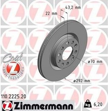 2x ZIMMERMANN Coat Z Disque de frein Arrière pour ALFA ROMEO Stelvio (949) 292mm