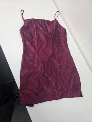Aritzia Babaton Velvet Full Slip Dress Burgundy M Adjustable Strap Dress