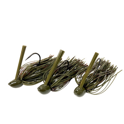 3 Hand-Tied, 1/2-oz. Perfect Craw Recessed Flat-Eye Flipping Jigs