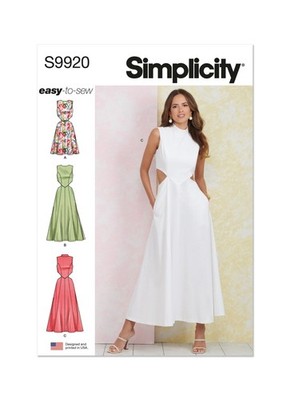 SIMPLICITY 9920 KLEIDER Schnittmuster Größen 6-14 & 16-24 Fähigkeit: EINFACH