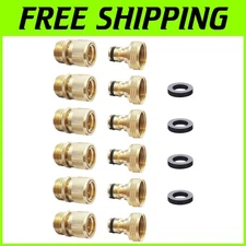 6 Brass Coupling + 6 Female Nipple Quick Connect