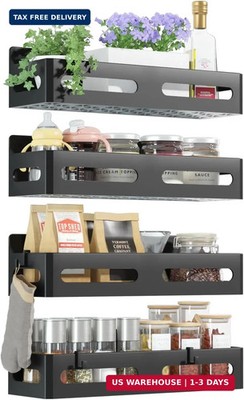 Sevenblue 4 Pack Strong Magnetic Spice Rack for Refrigerator, Multipurpose Magne
