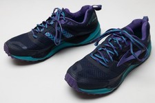 Womens BROOKS Cascadia 12 Purple/Navy Blue Trail Running Gym Shoes Size US 11