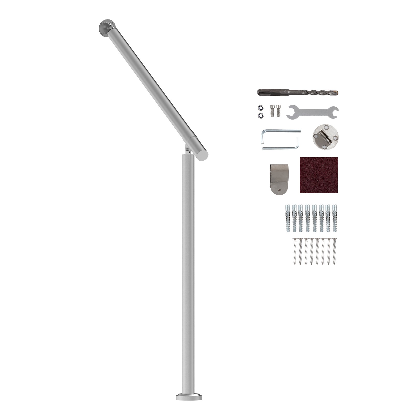 Main courante extérieur VEVOR en inox de 80cm avec platine de fixation robuste antichoc