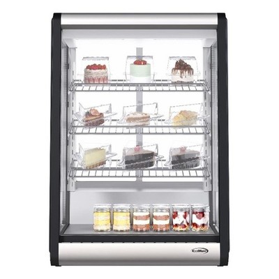 Pemberly Row Silver 24'' 4 Tier Commercial Countertop Bakery Display Refrigerator