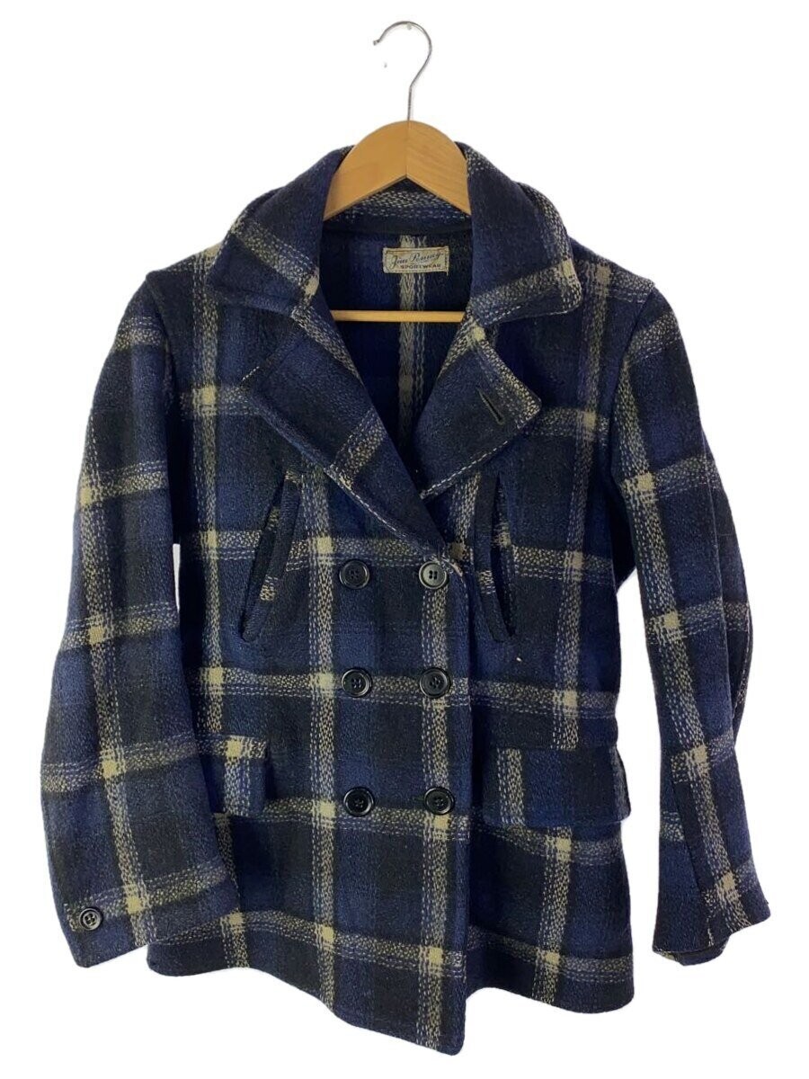 Jim Penney/Pea Coat/-/Wool/Nvy/Check/40S 1612
