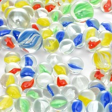 LovesTown 500PCS Glass Marbles Bulk, Vintage Cat Eye Marble, Medium, Multi