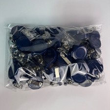 Bulk 25 Navy Blue Retractable Badge Reels   Heavy Duty ID Card Holder Clips