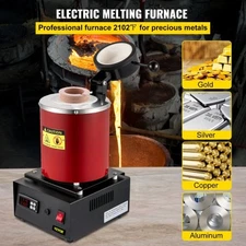 Gold Melting Furnace, 1350W, 2102 ℉ Max Temperature, 3 kg Digital Electric Melti