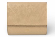 Portafoglio CELINE piccolo triplo portafoglio in pelle beige autentico