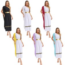 Women Dress Lyrical Costume Party Outfit Ancient Greek Toga Roman Robe Fancy