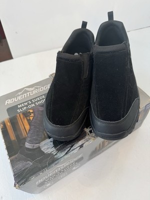 Adventuridge Memory Foam Mens Black Suede Slip On Shoes Size 10 NEW With BOX!