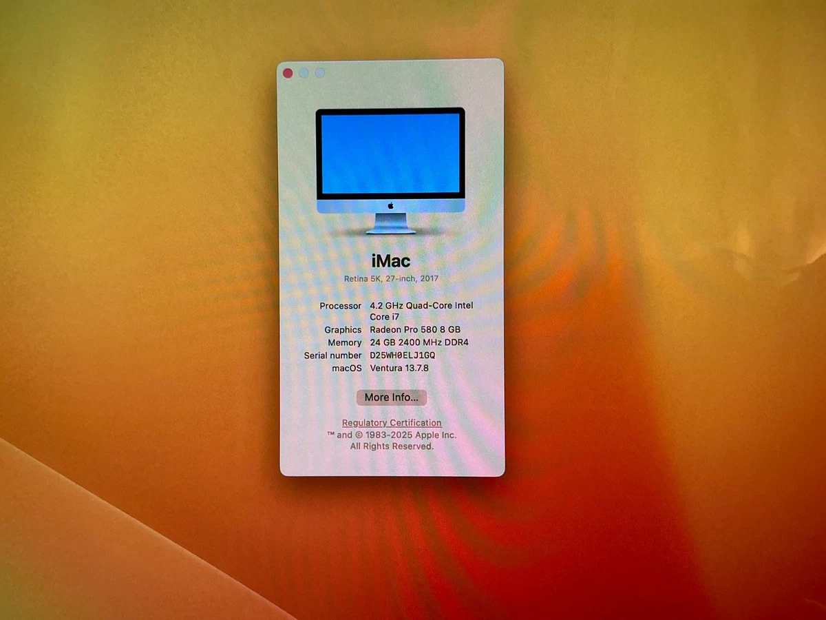 Apple iMac Intel Core i7 7th Gen. AMD Radeon Pro 580 Apple