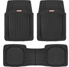 Motor Trend FlexTough Floor Mats for Cars Black Deep Dish All-Weather Car Mat...