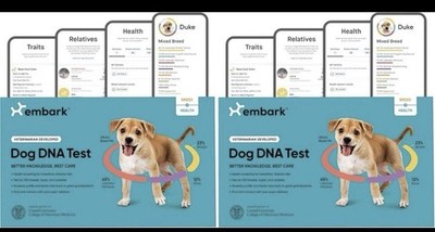 Embark Breed & Health Kit - Dog DNA Testing Kit - Discover Breed, Ancestry, 2 Pk
