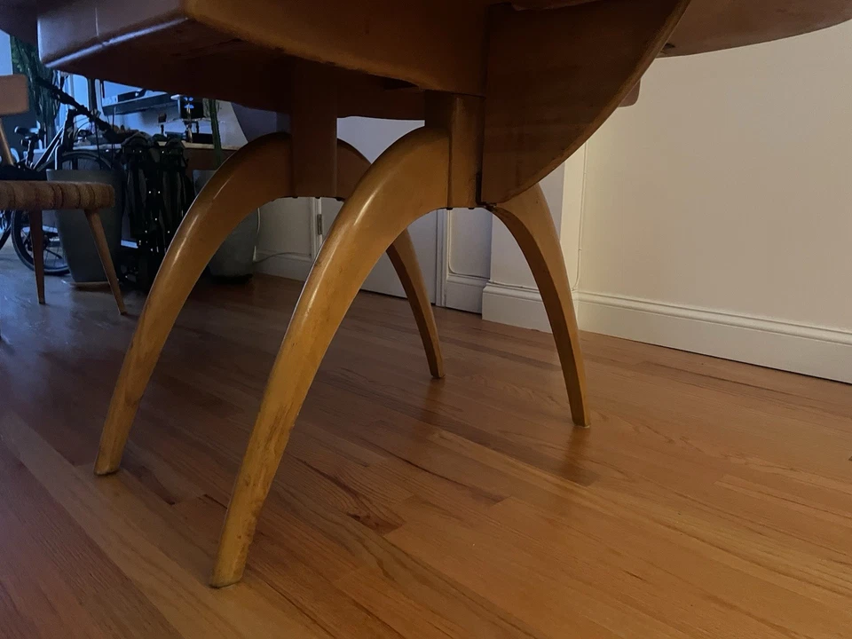 Mesa de comedor moderna de mediados de siglo Heywood Wakefield Wishbone hoja caída mariposa Foto 3 de 4