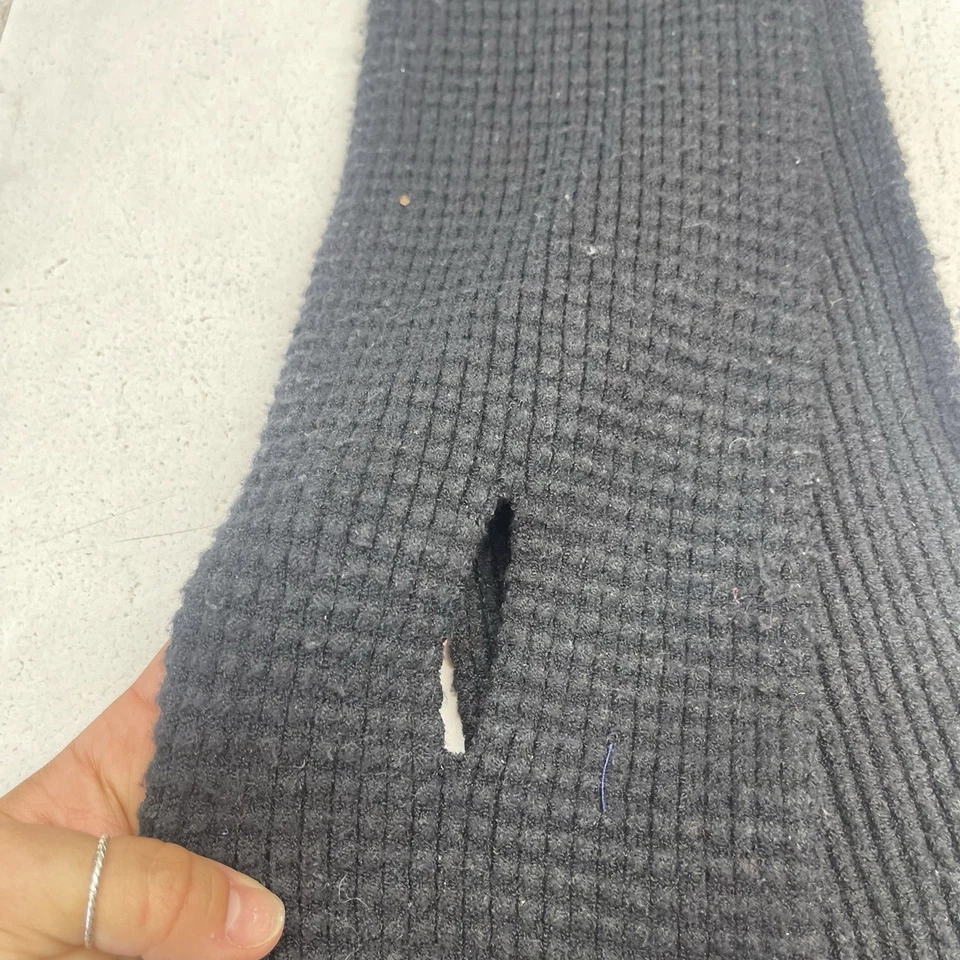 Bufanda de invierno tejida térmica gofre negra azul marino antigua unisex niños talla única Foto 2 de 4