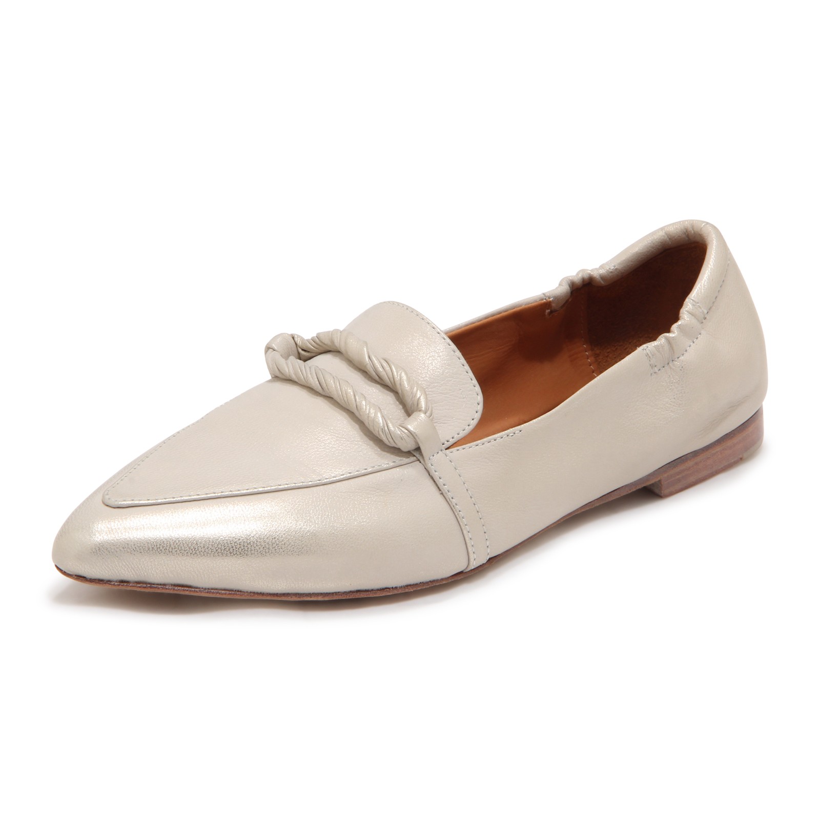 N9371  MOCASSINO DONNA REBECCA    LAMINATO PLATINE