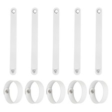 10 Pcs Plain Leather Bracelets Leather Snap Bracelets White, 9.1"x0.8" 