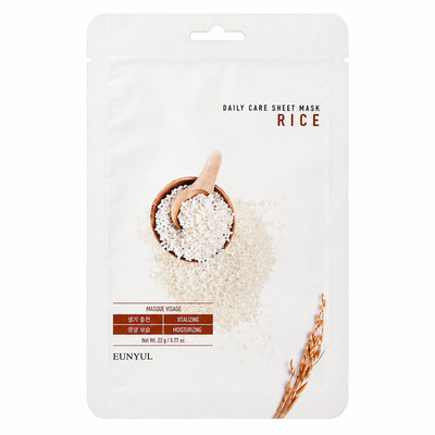 Eunyul Rice Sheet Mask Authentic Korean Face Mask Hydrating K Beauty Skincare