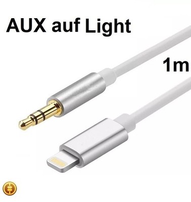 iPhone auf AUX Kabel 1 Meter 3.5mm Adapter Klinke Audio Stecker Kopfhöhrer