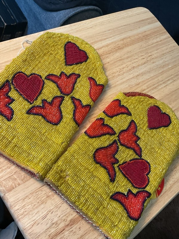 Pair Of Native American Woman’s Fully Beaded Leggings