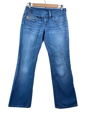 VTG Diesel Low rise Bootcut crop jeans Y2K boho blue retro Paris Hilton sz 26