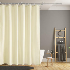Beige Fabric Shower Curtain Liner 72x72 Waterproof Hotel Quality Weighted Bottom