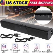 TV Sound Bar Dual Subwoofers Bluetooth Stereo Speaker Home Theater Audio System